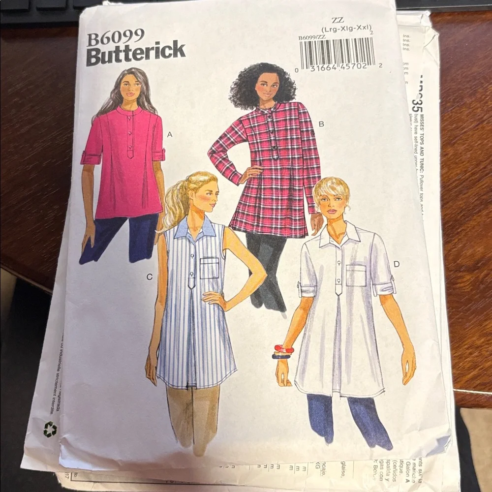 Butterick Pattern B6099 for Misses' Tunics